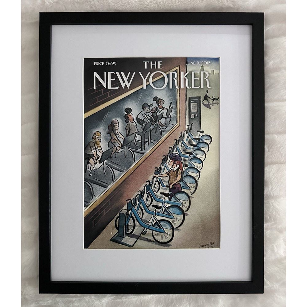 Framed 2013 The New Yorker Cover June 3 Urban Cycles Marcellus Hall